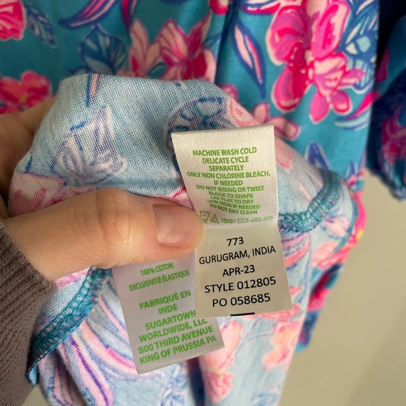 Lilly Pulitzer Delaney Short Sleeve Dress - Blue and Pink - Size 2 - Picture 13 of 15